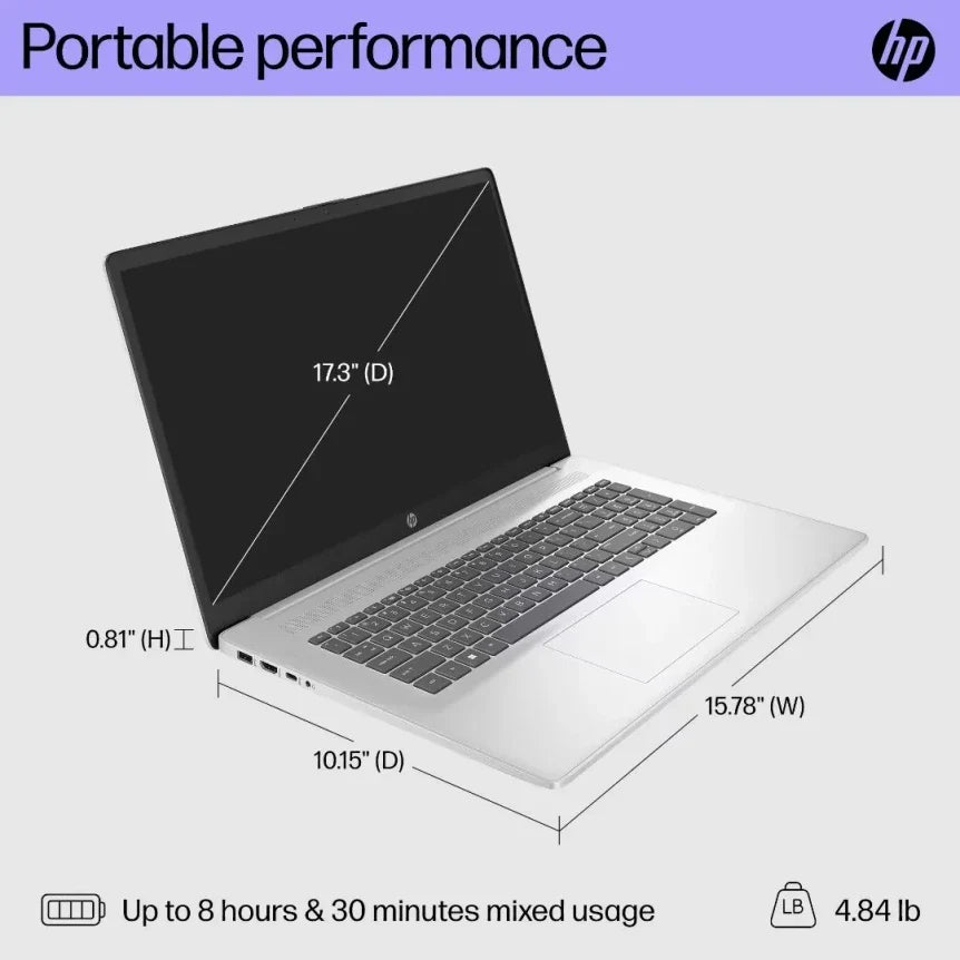 HP Laptop 17 with Intel Core 17-1355U | 17,3 Inch FHD Display